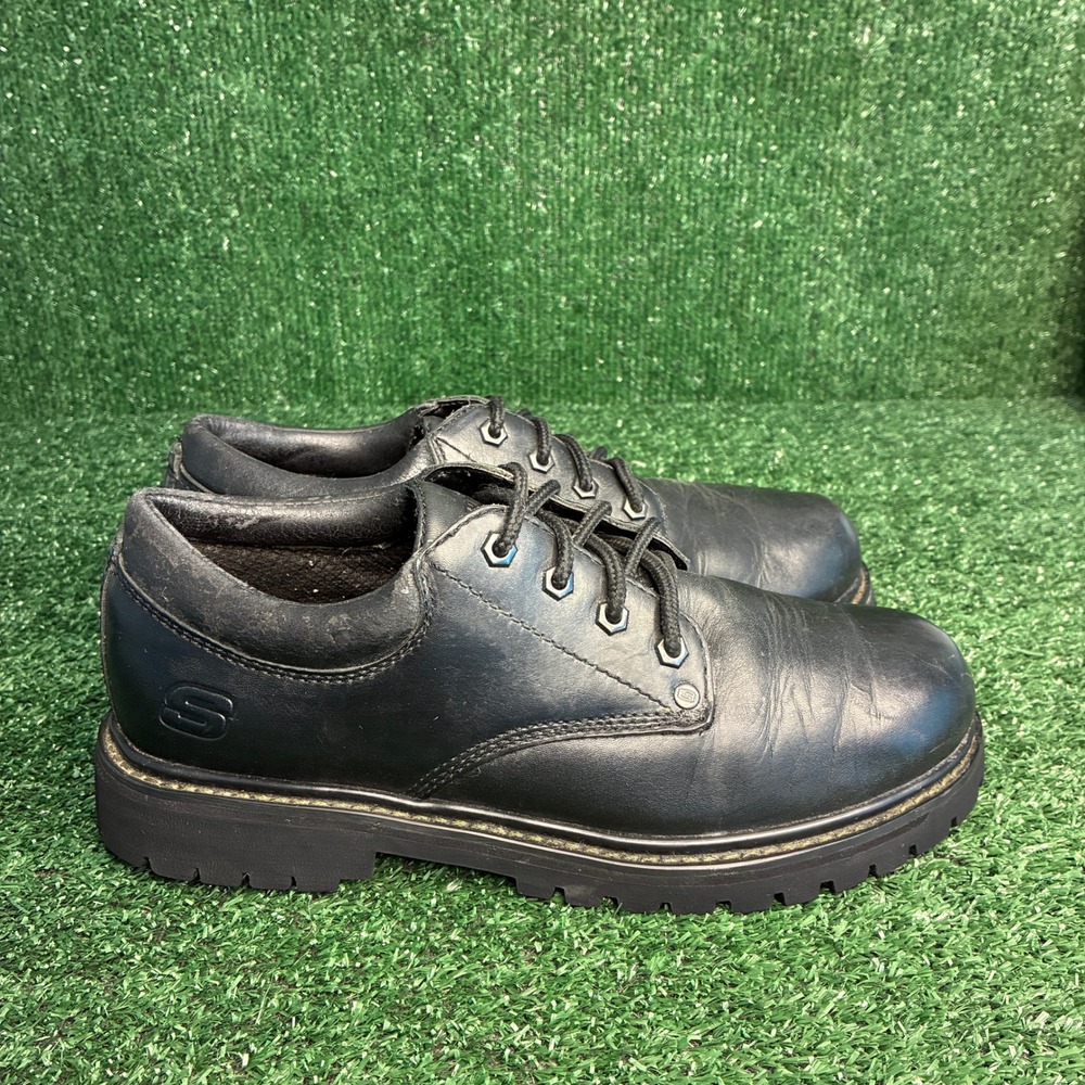 Skechers Tom Cats Leather Lug Sole Gorpcore Utility Oxford Shoes Black Mens Sz 9